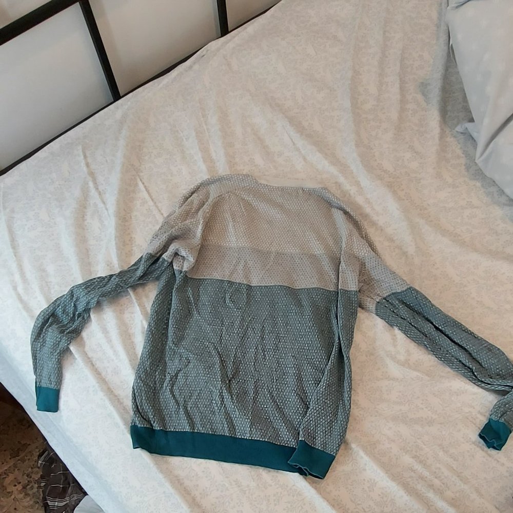 Green, White and Gray Men's Sweater
